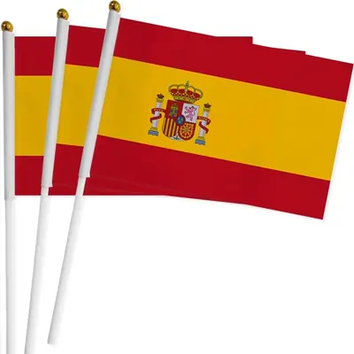 Pack 50 Banderas de España de Mano con Varilla | Desfiles y Celebraciones