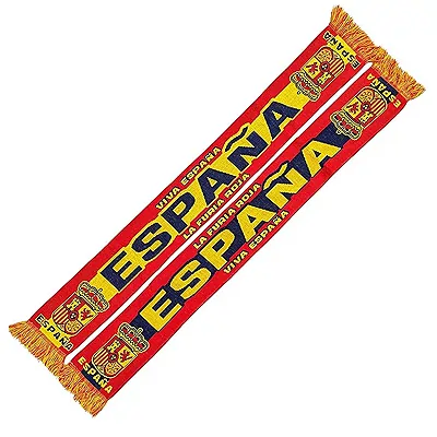 Generisch Bufanda de punto de España/Espana para Campeonato Europeo de Fútbol, Bufanda de culto, Rojo, amarillo, azul, 145 cm