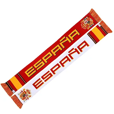 Bufanda de fútbol de doble cara de alta calidad, suave y sin costuras. 152,4 cm de largo x 17,8 cm de ancho | bufandas de España