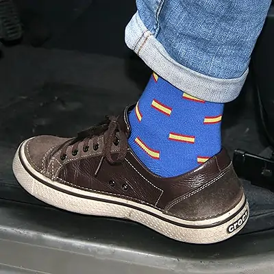 Calcetines de hombre con la Bandera de España | Pack bandera calcetines de dos pares uno azul y uno gris | Calcetines de España