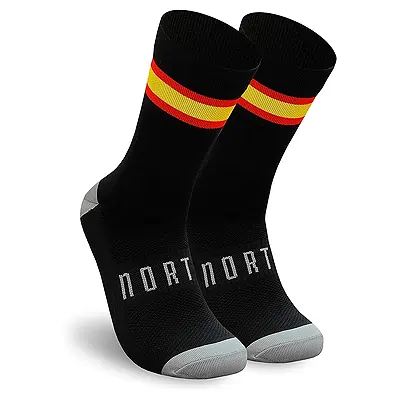 NORTEI - Calcetines Bandera España para Ciclismo, MTB y Running de Meryl para hombre y mujer – Spain | Calcetines de España