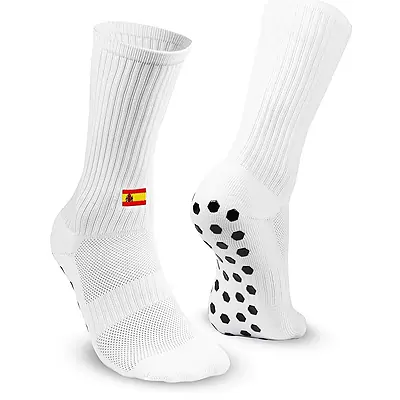 Calcetines deportivos de fútbol con bandera del país, calcetines antideslizantes con bandera de España, 1 par de calcetines transpirables