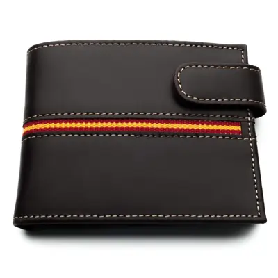 LEGADO Cartera Hombre Marrón Piel tratada Bandera España Cartera Ubrique Regalo Pulsera Bandera