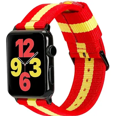 ESTUYOYA - Correa de España Compatible con Apple Watch 49mm 45mm 44mm 42mm Pulsera de Nailon Bandera Española