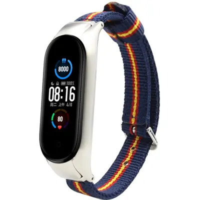 ESTUYOYA - Pulsera de Nailon compatible con Xiaomi Mi Band 5/6 y Mi Band 7 Colores Bandera de España Doble Banda