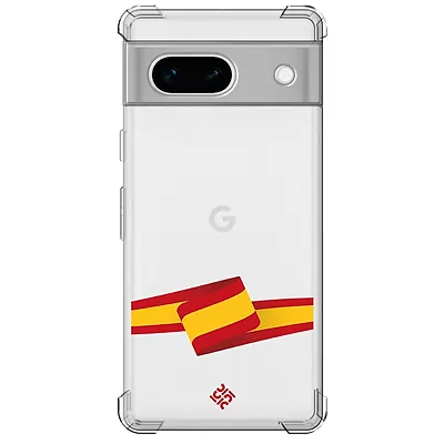 Movilshop Funda Antigolpes para Google Pixel 7A Dibujo Auténtico [ Bandera España ] Esquina Reforzada Silicona 1.5mm de Grosor Flexible