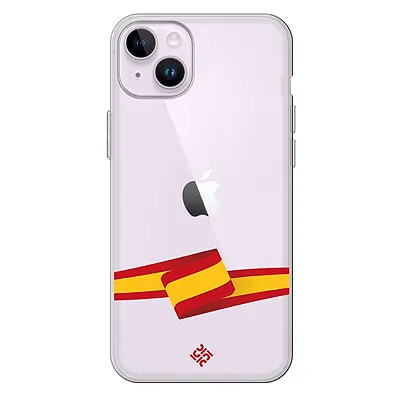 Movilshop Funda para [ iPhone 14 ] Dibujo Auténtico [ Bandera España ] de Silicona Flexible Transparente Carcasa