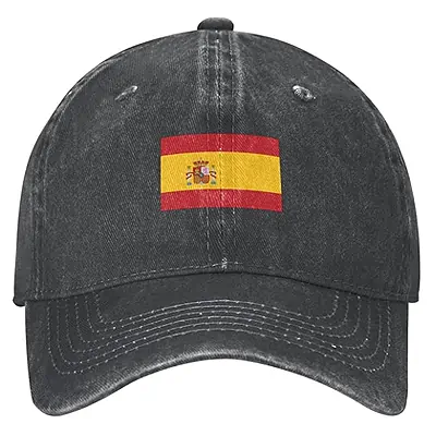 ENAQ Gorra de béisbol de la bandera de España, de algodón lavado, para papá, para hombres y mujeres