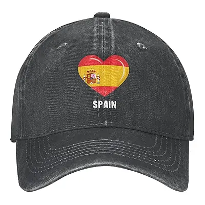 IUBBKI Gorra de béisbol lavada de la bandera de España de la bandera española algodón vintage