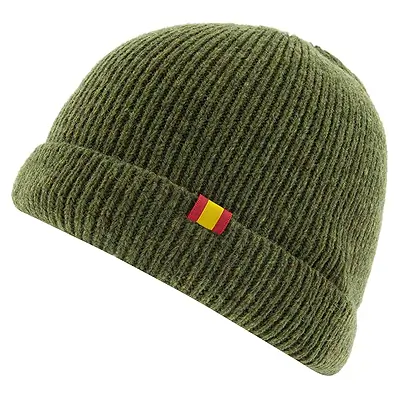 Gorro 100% Lana Merino Bandera de España. Fabricación Nacional y Artesanal.