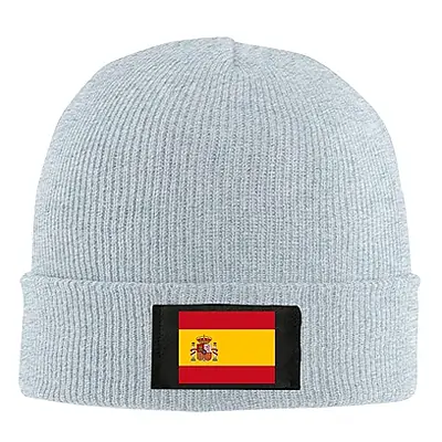 Gorro de Lana Unisex con Bandera de España, Gorro de Punto cálido, Gorro de Punto de Lana