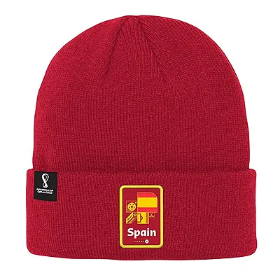 FIFA Gorro Oficial de la Copa Mundial 2022 Country Rib Knit-España, Rojo, Talla única Unisex niños