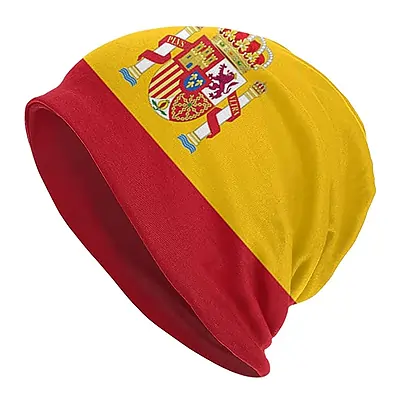 BEICAI Sombrero de punto unisex para adultos, con bandera de España, para hombre y mujer
