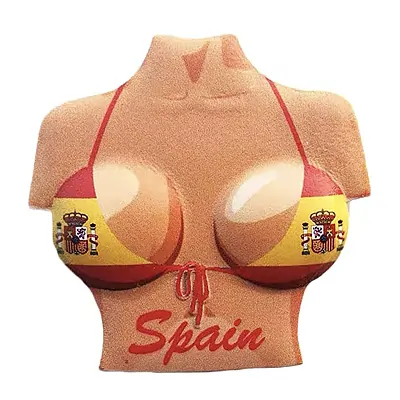 3D Bandera de España Bikini Refrigerador Refrigerador Imán Recuerdos Turísticos Hecho A Mano de Resina