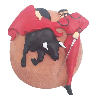 Imán 3D para nevera con diseño de toros España, decoración para el hogar y la cocina, imán para nevera de España, recuerdo turístico