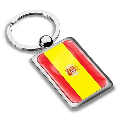 Biomar Labs® Llavero de Regalo 3D Metal con Diseño de Bandera de España Llaveros de España | Spain Flag Keyring