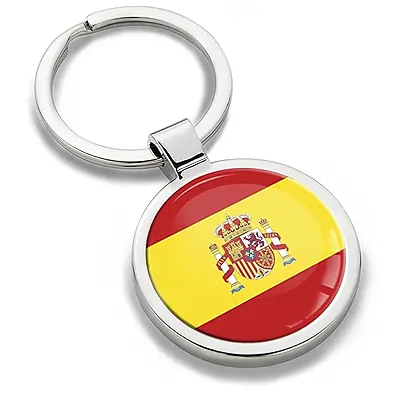Biomar Labs® Llavero de Metal 3D con Bandera Nacional de España Española Spain Flag, Regalo para Hombre y Mujer