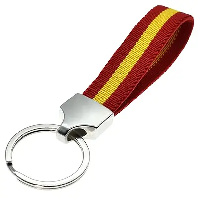 Llavero Original de Tela con la Bandera de España - Ideal para Personalizar Llaves, Accesorio Unisex Orgullo Español