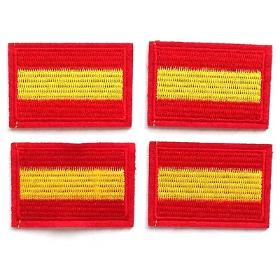 4 pcs parches bordados para planchar, diseño bandera España, 3.50x5cm, buena calidad, facil de usar, multiuso para ropa bolso
