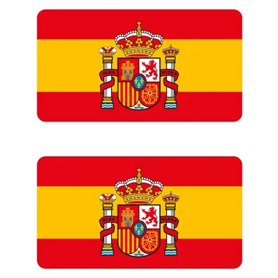 Artimagen Pegatina Bandera Rectángulo 2 uds. España con Escudo 48x26 mm/ud.