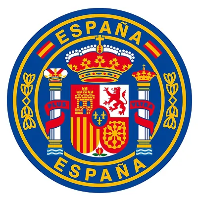 Artimagen Pegatina Círculo Azul España ø 50 mm. | Vinilo y tintas serigráficas homologadas de larga duración.