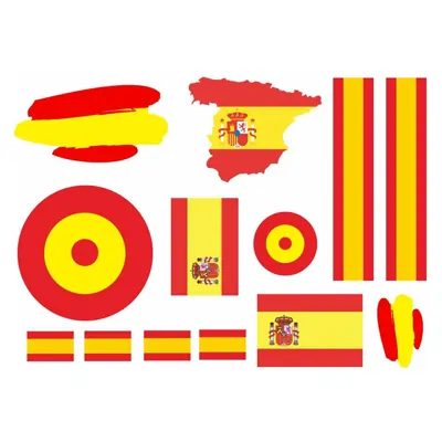 lote Pegatina vinilo para coche, pared, puerta, nevera, carpeta, etc. Bandera espana