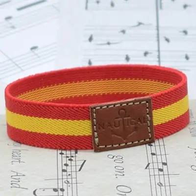 BDM Pulsera de Mujer y Hombre de Tela con la Bandera de España.