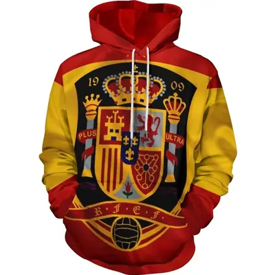 Yuzheng Bandera Española Mujer Sudaderas con Capucha Sudadera Hombre Impresión