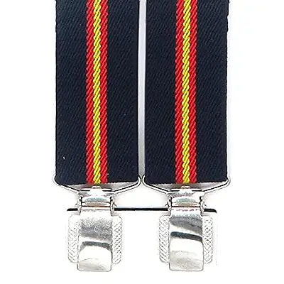 Hispapiel Tirantes hombre bandera España. Talla única caballero. Tirantes de España | Regulables y elásticos con clip metálico